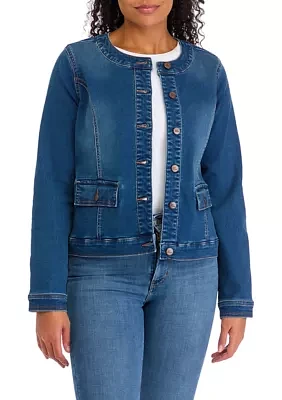 Women's Lady Like Knit Denim Jacket