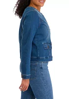 Women's Lady Like Knit Denim Jacket