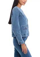 Petite Knit Denim Jacket