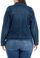 Plus Knit Denim Jacket