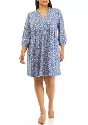 Plus 3/4 Sleeve Juliana Crepe Dress