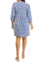 Plus 3/4 Sleeve Juliana Crepe Dress