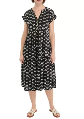 Women's Button Front Midi Dress