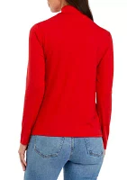 Women's Long Sleeve Solid Mock Neck Top