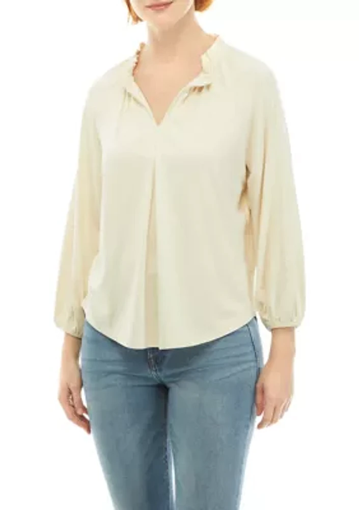 Women's Solid Peasant Top