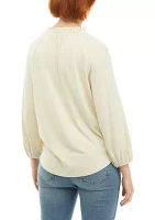 Women's Solid Peasant Top