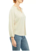 Women's Solid Peasant Top