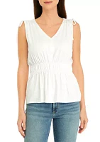 Petite Tie Shoulder Tank Top