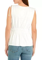 Petite Tie Shoulder Tank Top