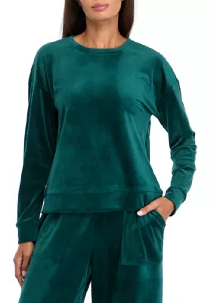 Women's Drop Shoulder Velour Sweatshirt