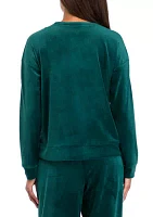 Women's Drop Shoulder Velour Sweatshirt