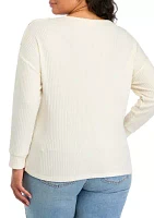 Plus Cold Shoulder Ribbed Top