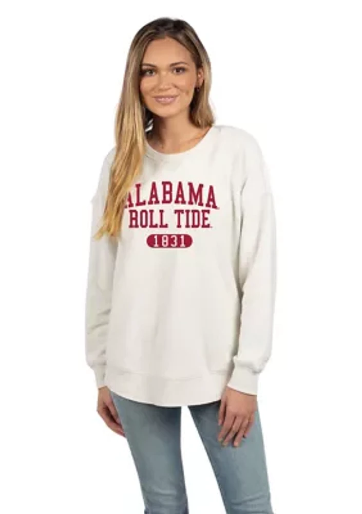 NCAA Alabama Crimson Tide White Sideline Crew Neck Sweatshirt