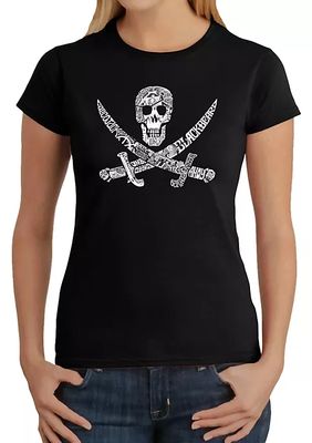 Womens Skull & Crossbones Swords Pirate Tee Shirt