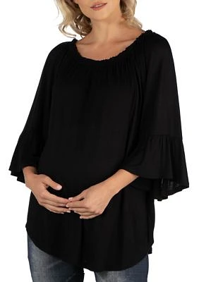 Maternity Peasant Top Round Neck and Bell Sleeves