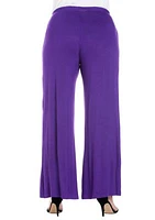 Plus Elastic Waist Flared Leg Palazzo Pants