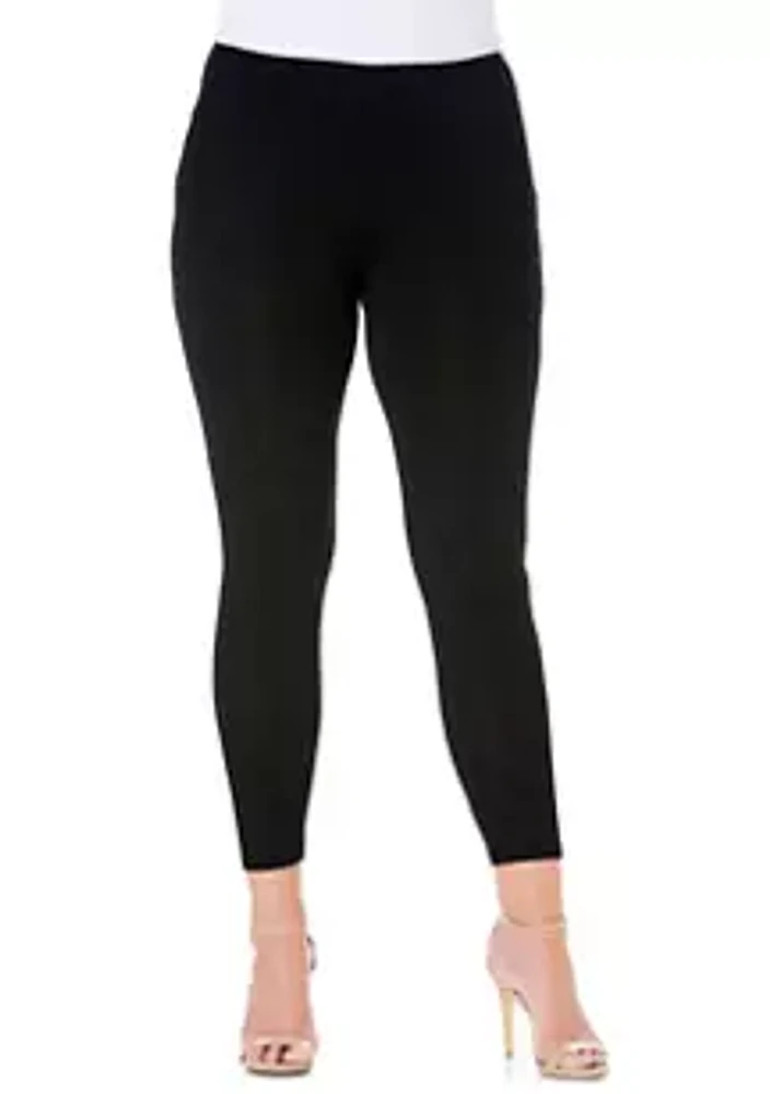 24seven Comfort Apparel Plus Stretch Ankle Length Leggings