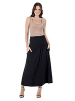 Womens Foldover Maxi Skirt With Pockets