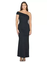 Formal One Shoulder Rouched Mermaid Maxi Dress