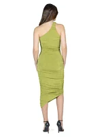 Womens One Shoulder Ruched Bodycon Dress