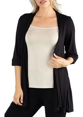 Women's Open Front Elbow Length Sleeve Cardigan