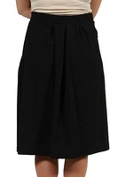 Classic Knee Length Black Skirt With Pockets