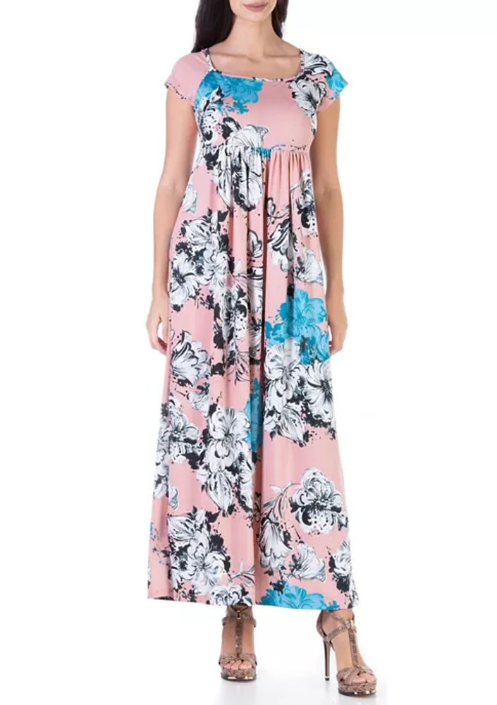 Belk Women's Floral Pleated Empire Waist Maxi Dress | The Summit