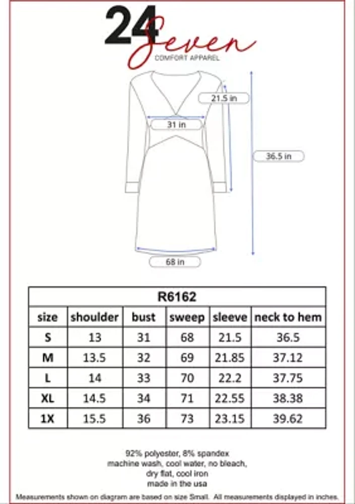 Women's Collared V-Neck 3/4 Sleeve Wrap Dress