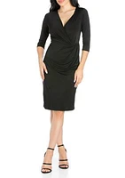 Women's Draped V-Neck Dress