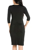 Women's Draped V-Neck Dress