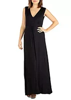 24seven Comfort Apparel Sleeveless Empire Waist Maxi Dress