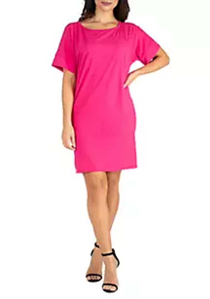 24seven Comfort Apparel Loose Fitting T Shirt Dress