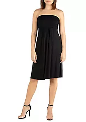 24seven Comfort Apparel Knee Length Strapless Mini Dress