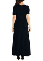 Elbow Length Sleeve Maxi Dress