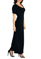 Elbow Length Sleeve Maxi Dress