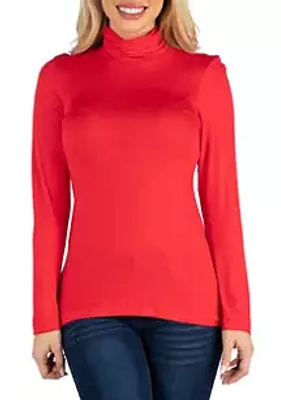 24seven Comfort Apparel Women's Long Sleeve Turtleneck Shirt