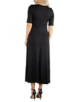 Women's Casual Maxi Dress with Sleeves