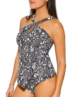 Fresh Paisley High Neck Tankini Swim Top