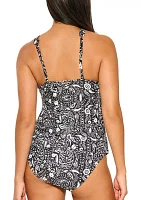 Fresh Paisley High Neck Tankini Swim Top