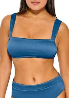 Ribbed Square Neck Bralette Swim Top