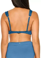 Ribbed Square Neck Bralette Swim Top