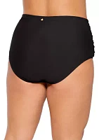 Plus Tummy Control Shirred High Waist Swim Bottoms