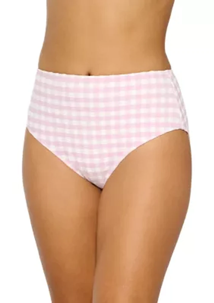 Women's Gingham High Waist Swim Bottoms