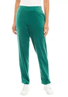 Petite Velour Straight Leg Pants