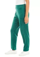 Petite Velour Straight Leg Pants