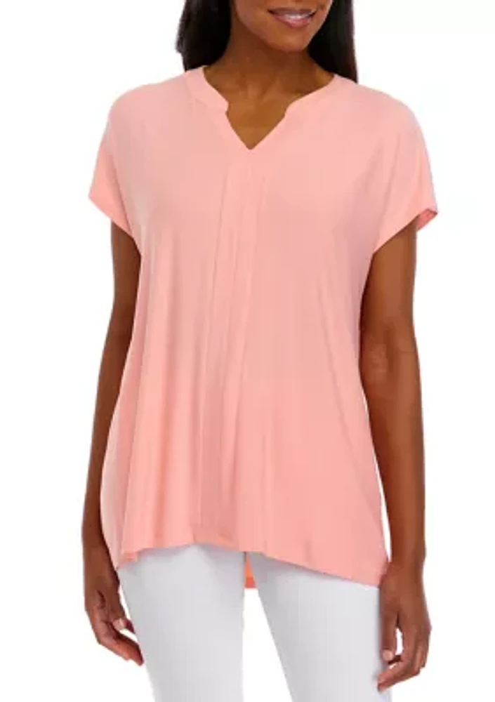 Women's Short Sleeve Split Neck Suzette Shirt