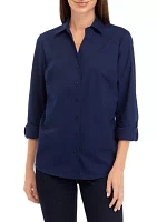 Women's Y-Neck Button Down Shirt