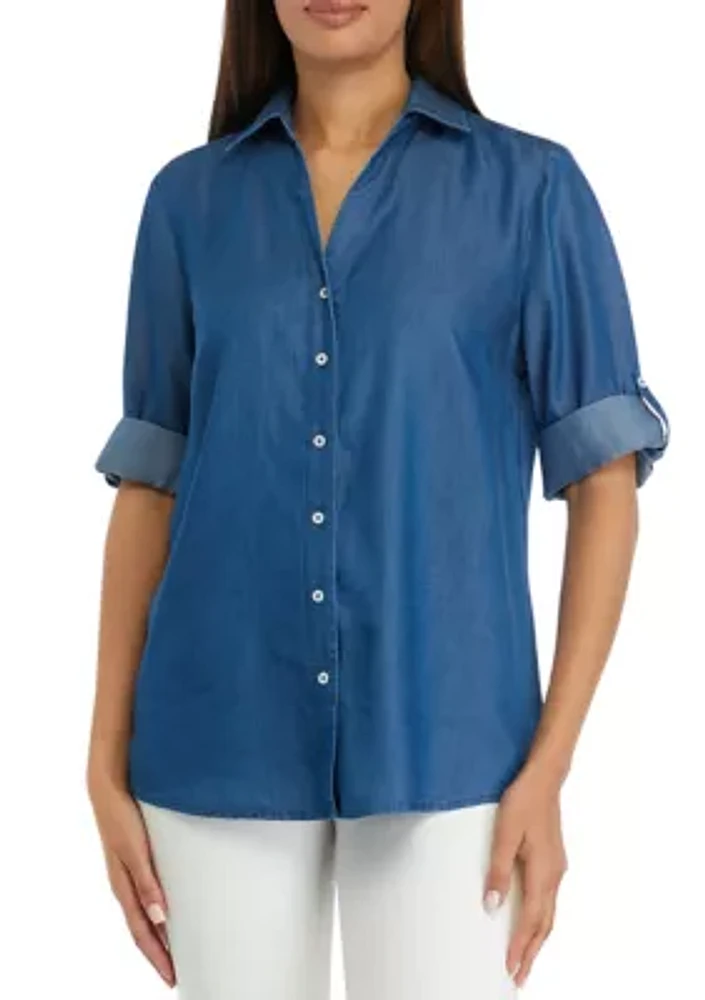 Women's Roll Tab Button Up Shirt