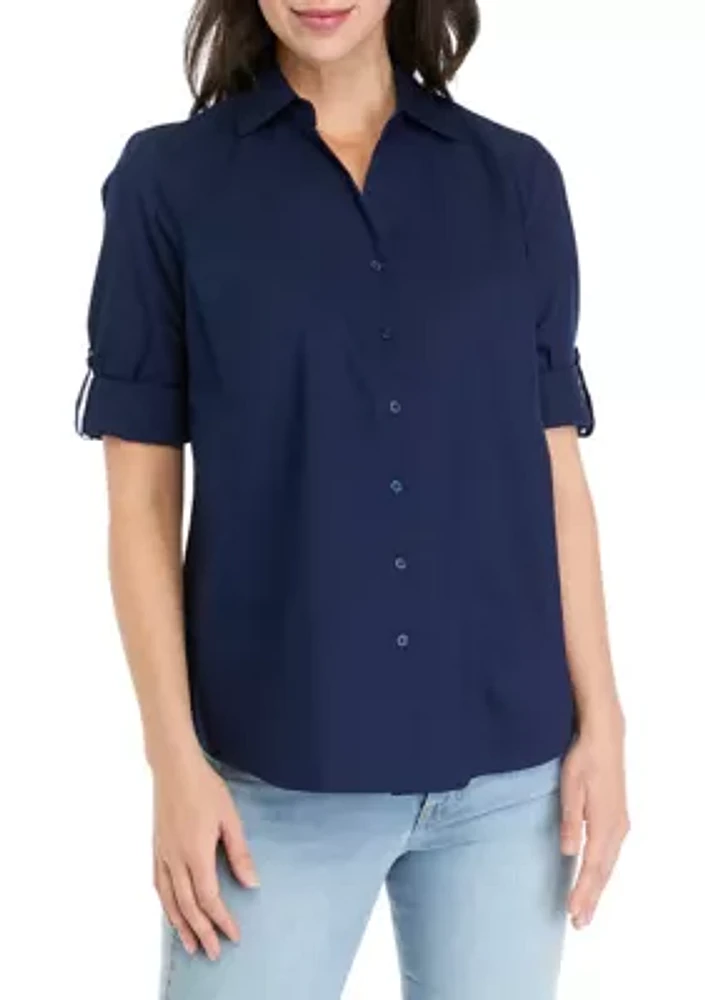 Women's Roll Tab Button Front Shirt