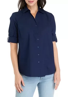 Women's Roll Tab Button Front Shirt